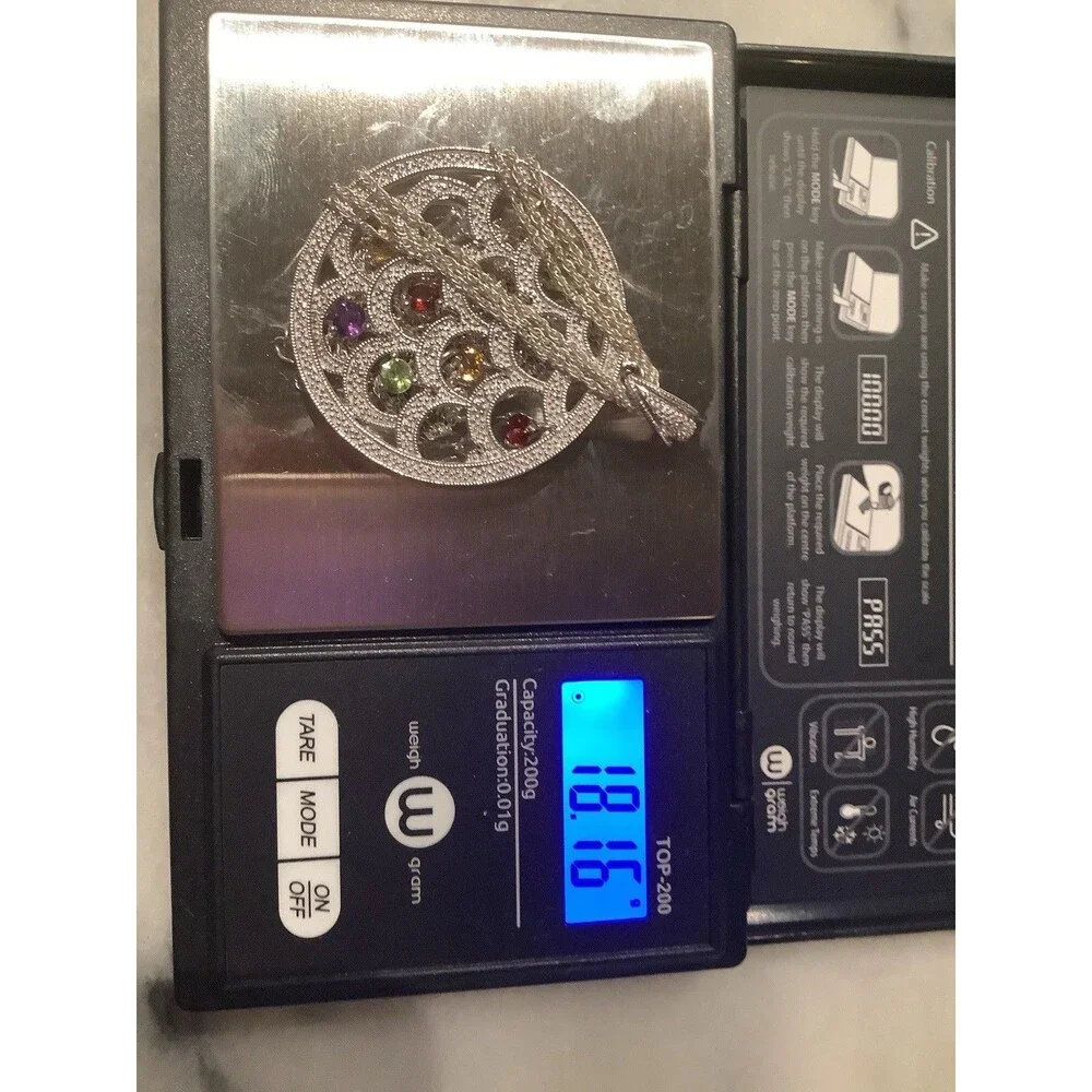Ross Simons Necklace 3 Carats of Gemstones Diamonds Sterling Silver 925 Orig Box